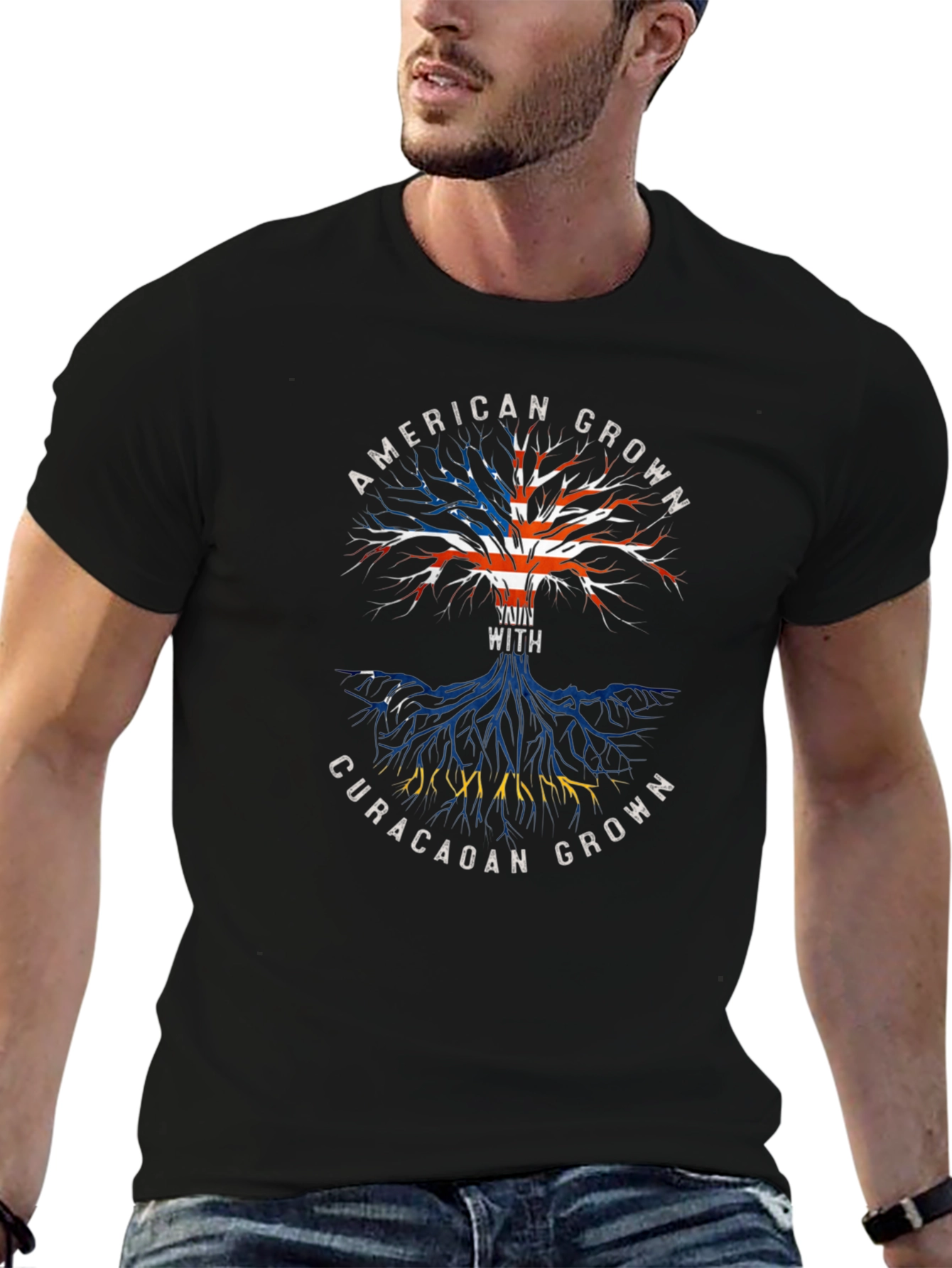 American Grown with Curacao Roots T-Shirt