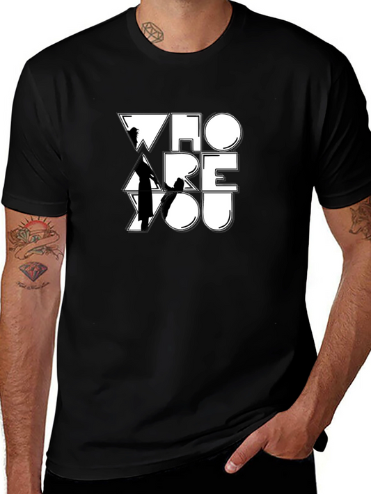 Who Are You Graphic Print Black T-Shirt