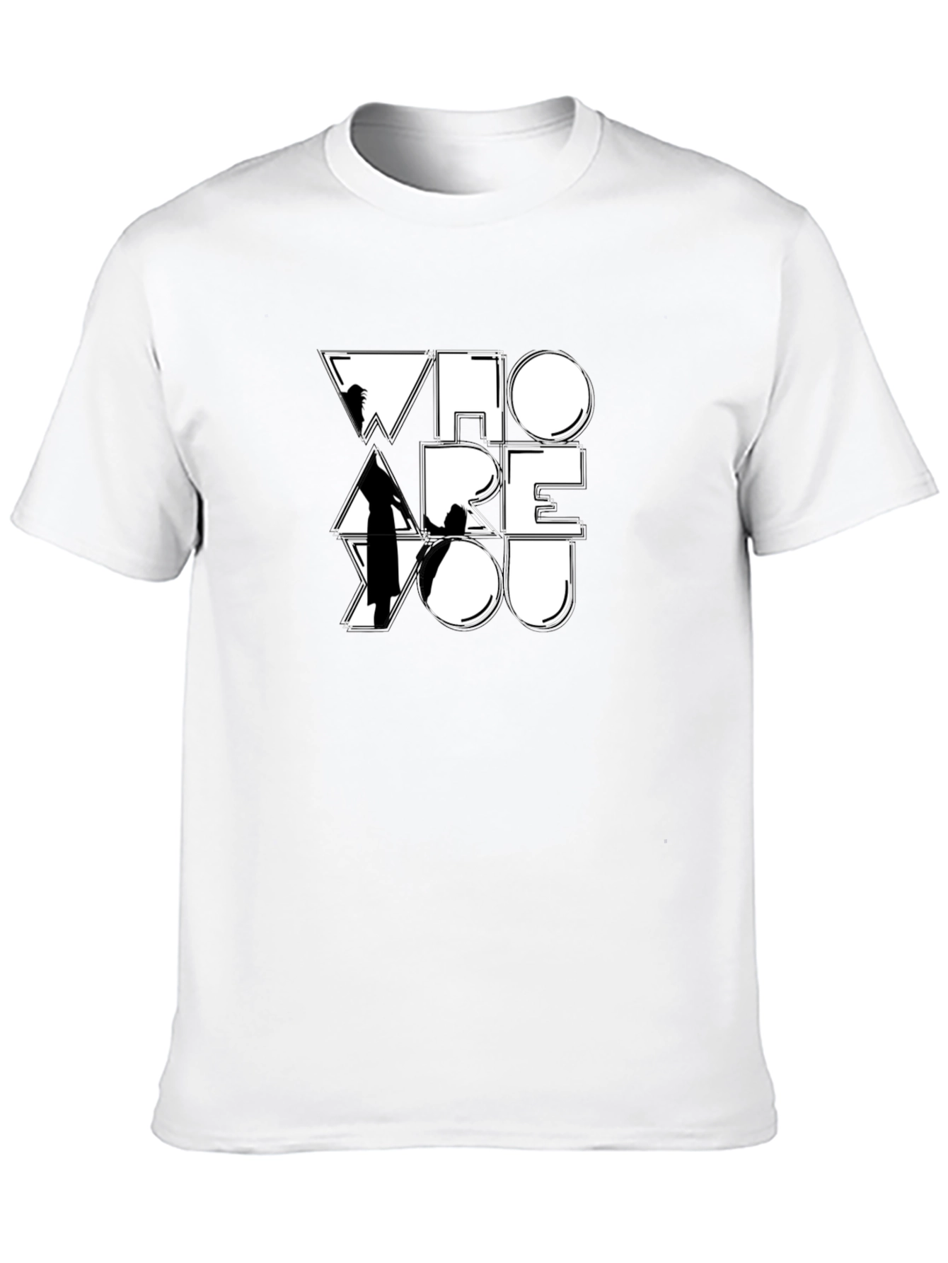 Who Are You Graphic Print Black T-Shirt