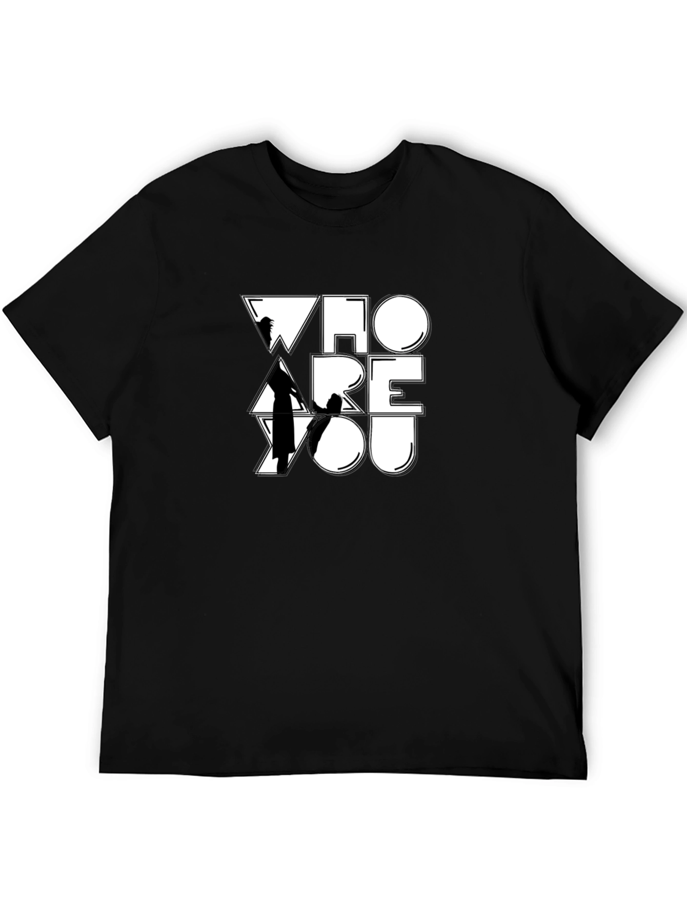 Who Are You Graphic Print Black T-Shirt
