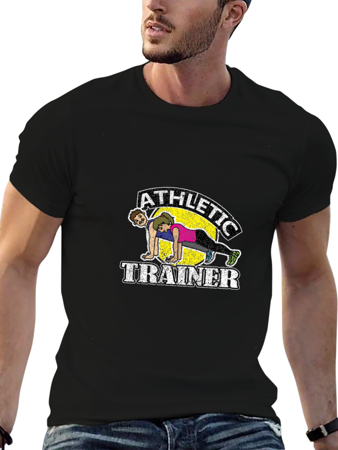 Athletic Trainer Graphic Tee - Fitness Humor Shirt
