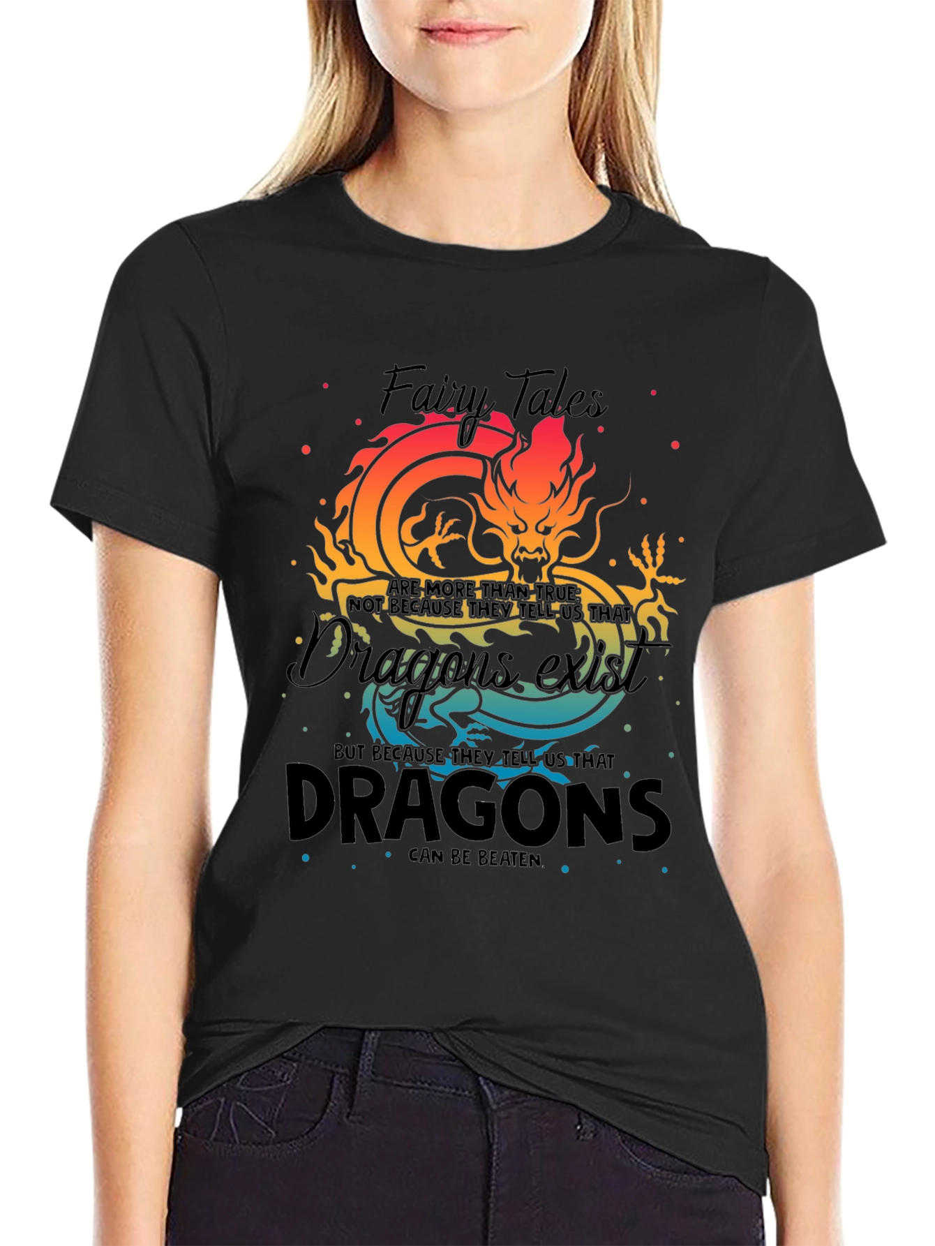 Fantasy Dragon Graphic Tee - Fairy Tales Dragon Exist