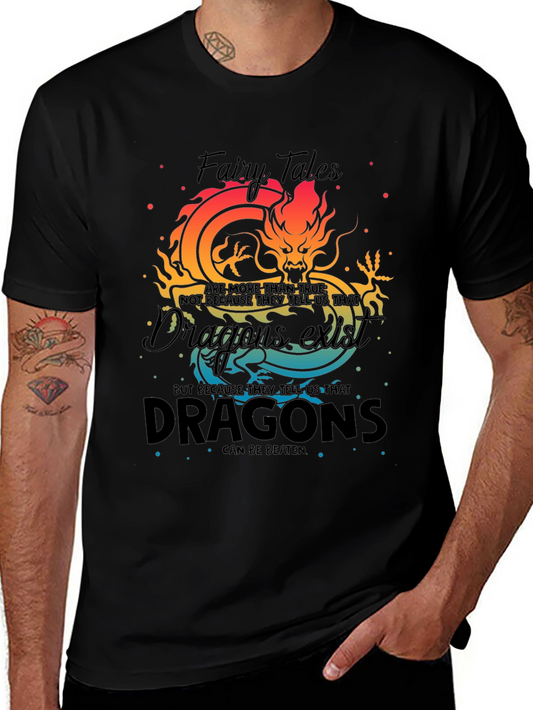 Fantasy Dragon Graphic Tee - Fairy Tales Dragon Exist