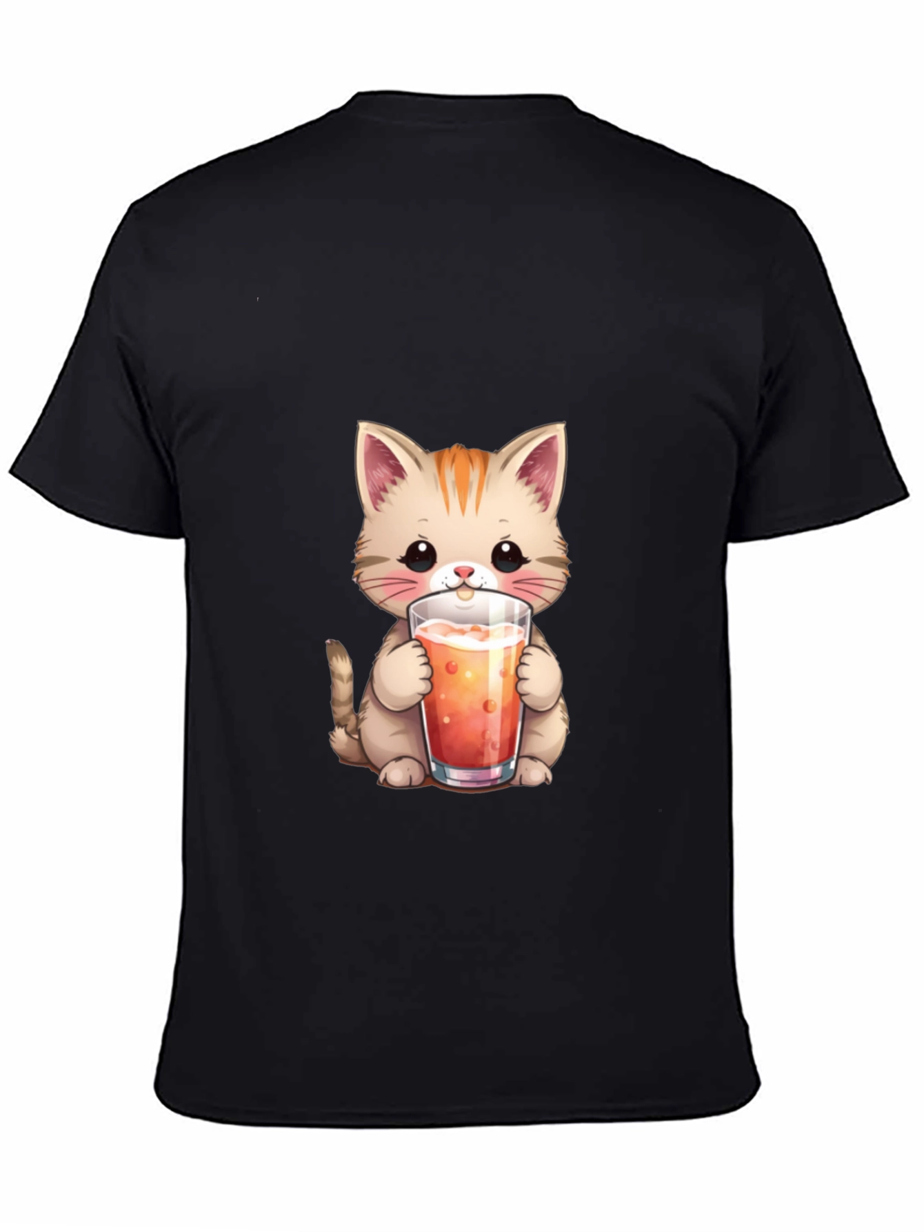 Cute Cat Drinking Juice T-Shirt