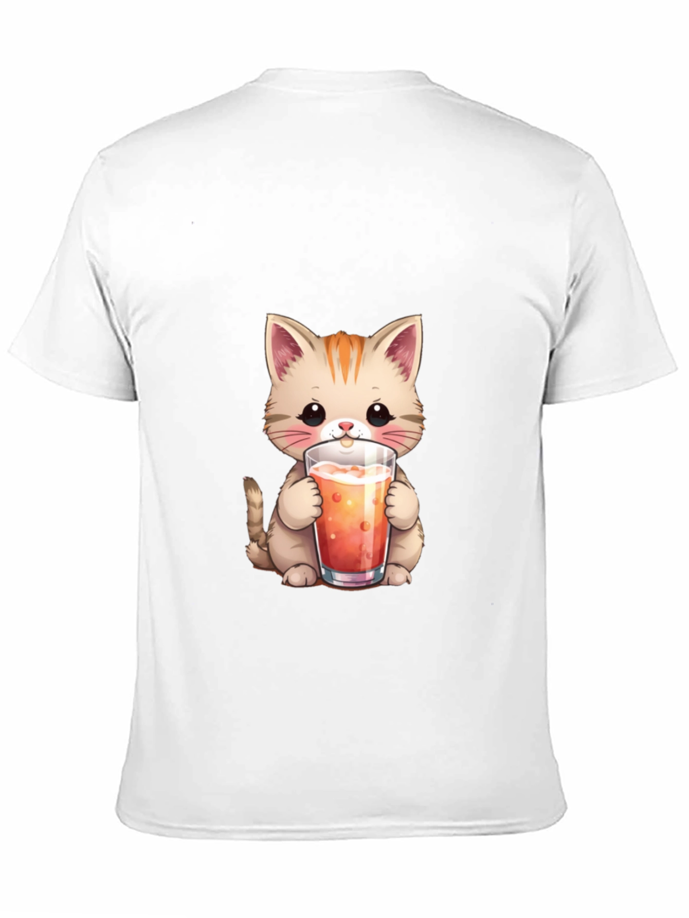 Cute Cat Drinking Juice T-Shirt