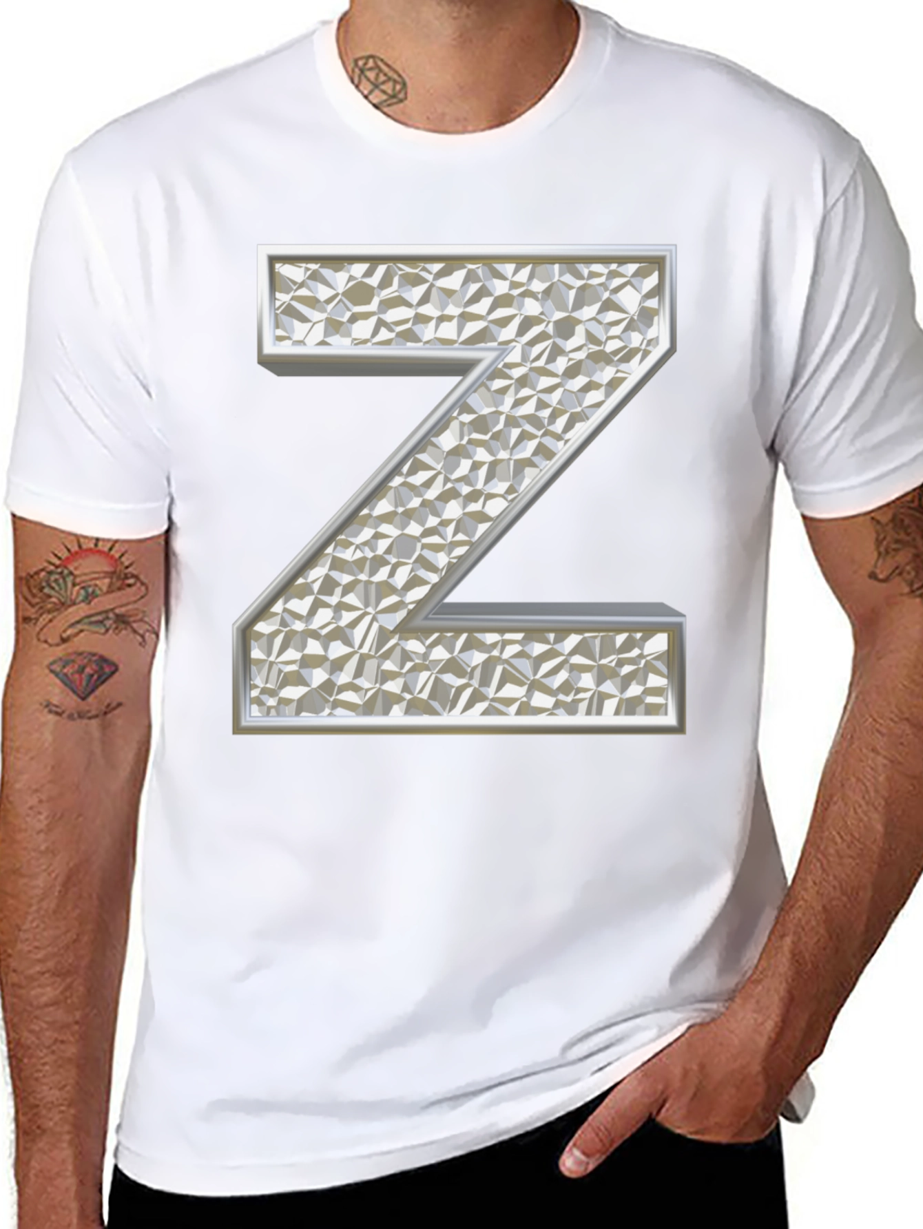 Abstract Letter Z Graphic T-Shirt