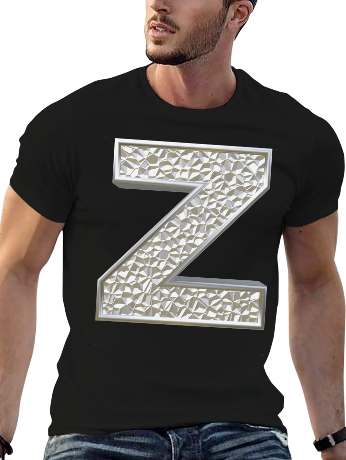 Abstract Letter Z Graphic T-Shirt