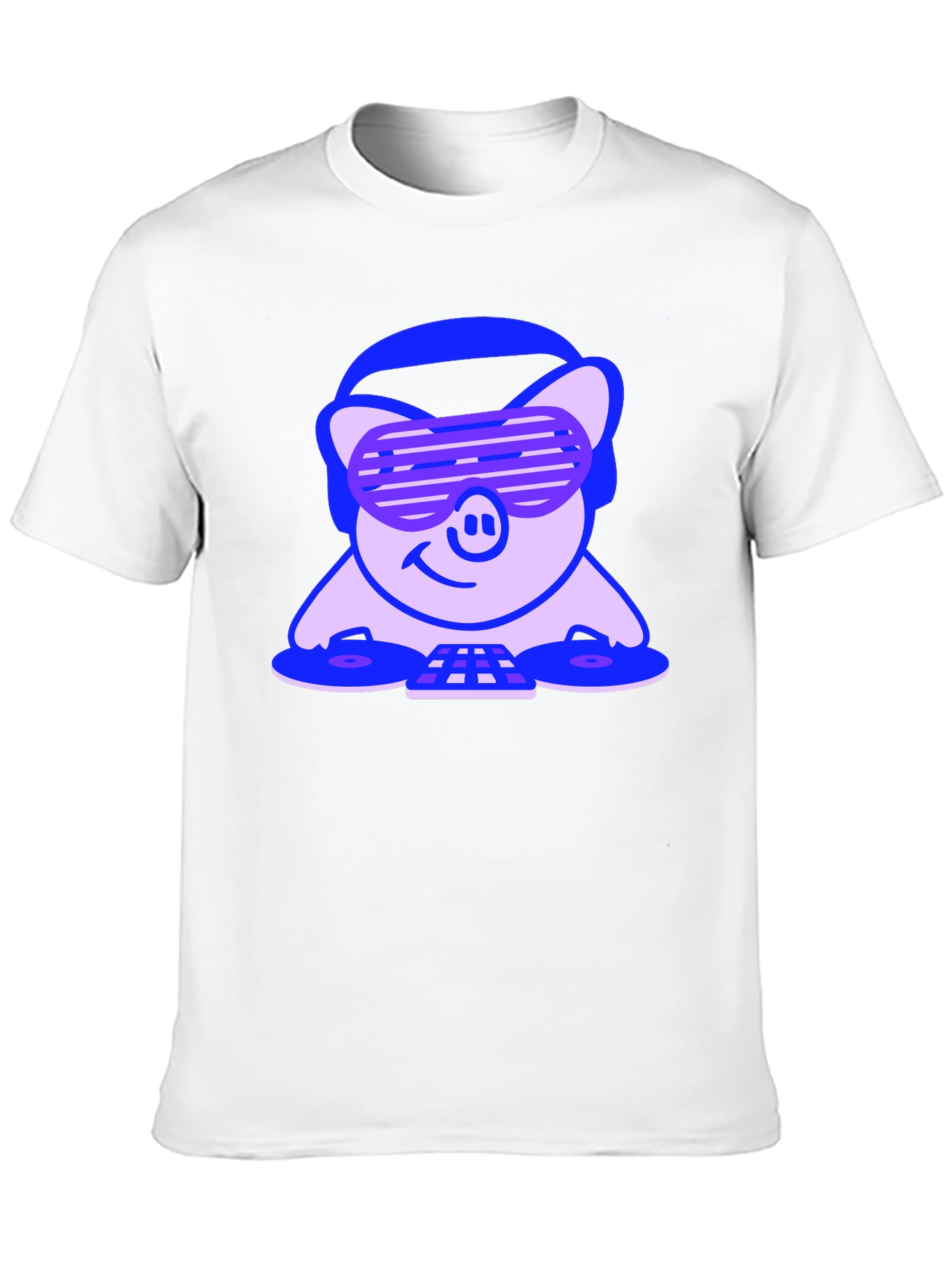 DJ Pig Graphic Tee - Black Cotton T-Shirt