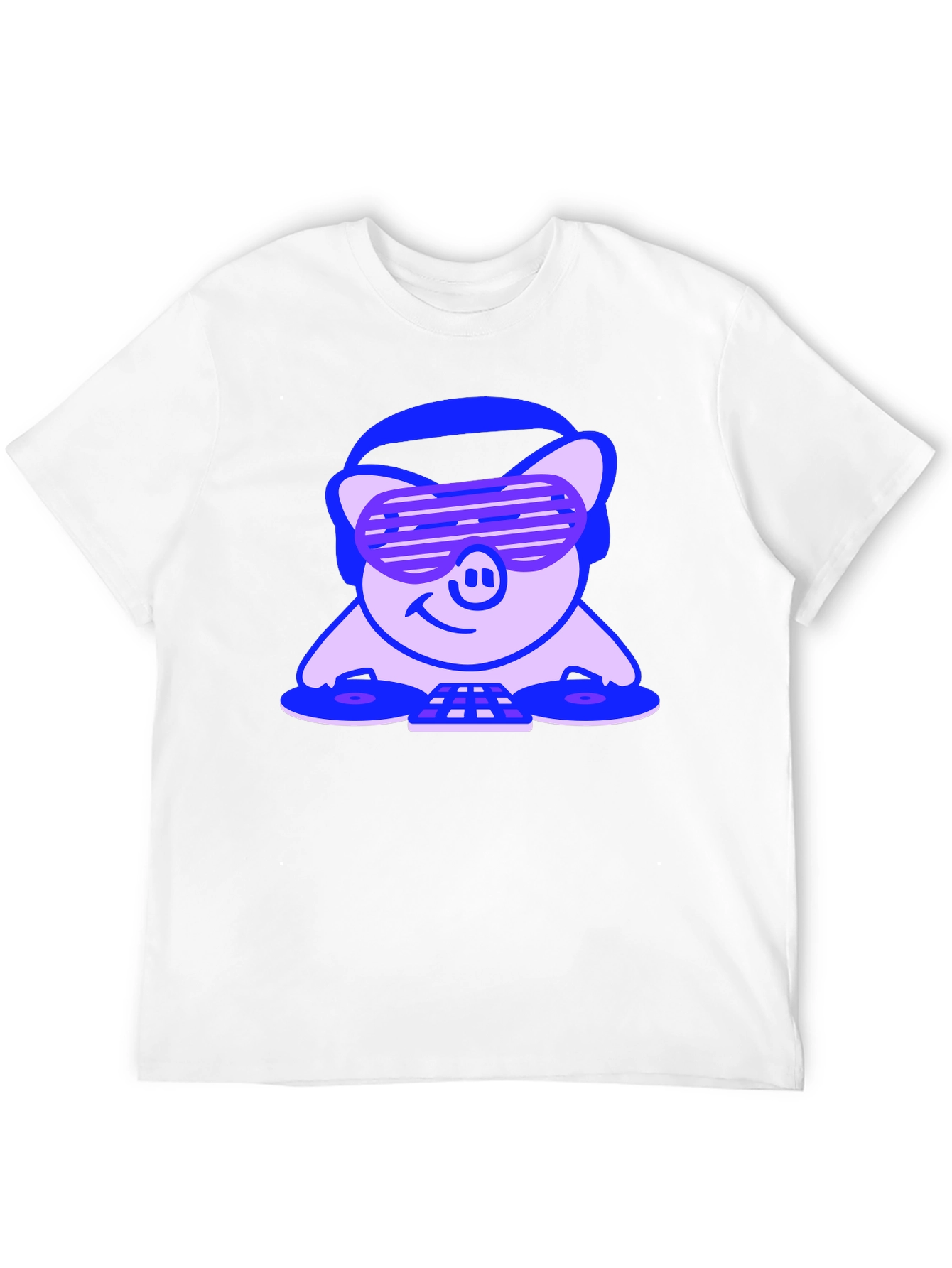 DJ Pig Graphic Tee - Black Cotton T-Shirt