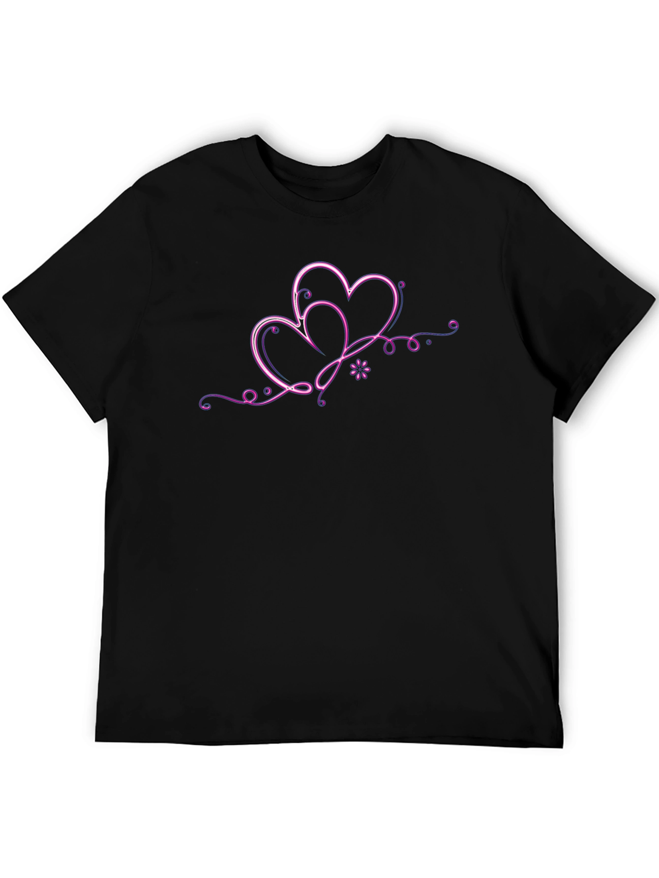Neon Hearts Black T-Shirt