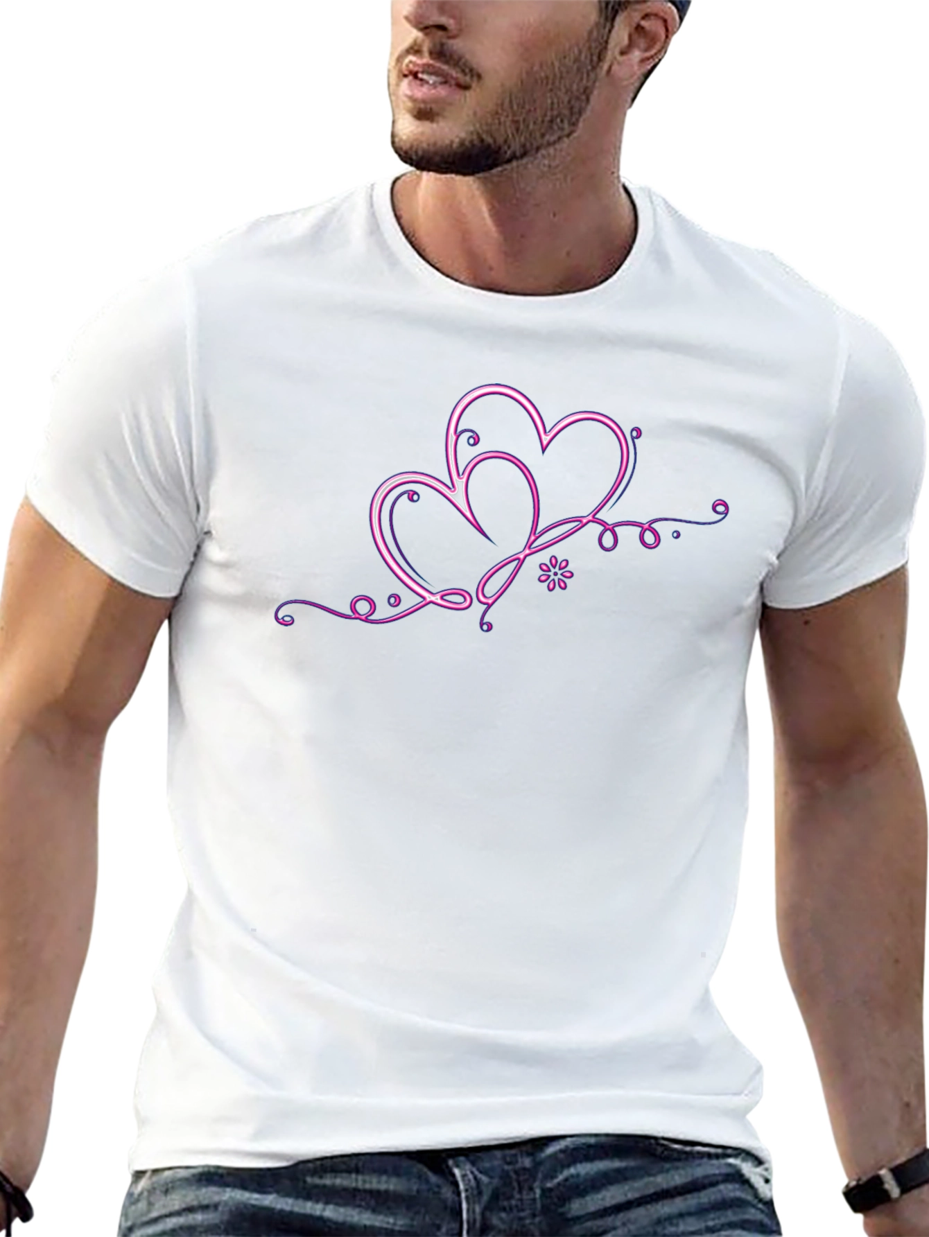 Neon Hearts Black T-Shirt