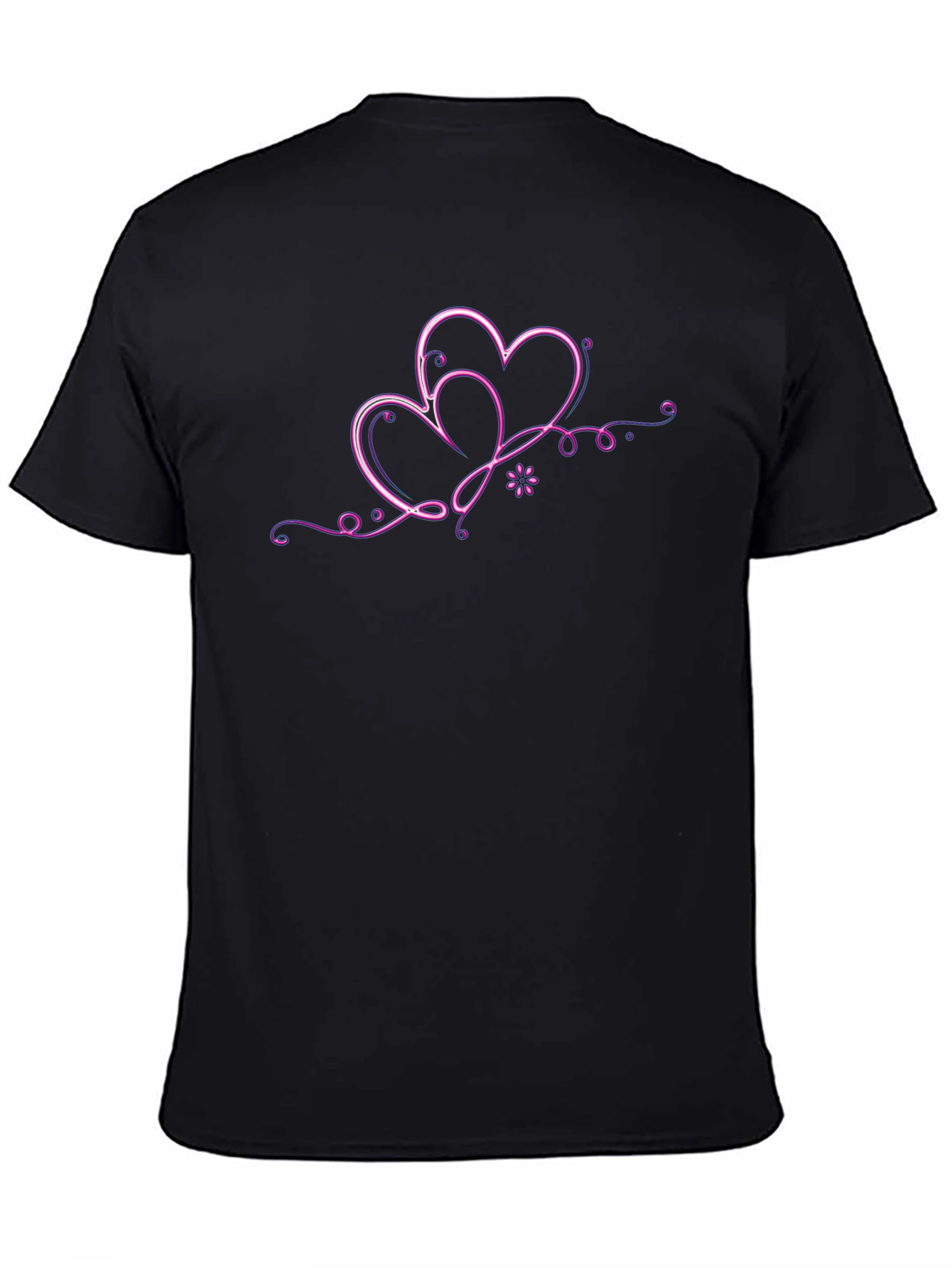 Neon Hearts Black T-Shirt