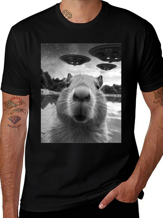 Capybara UFO Graphic Tee - Black