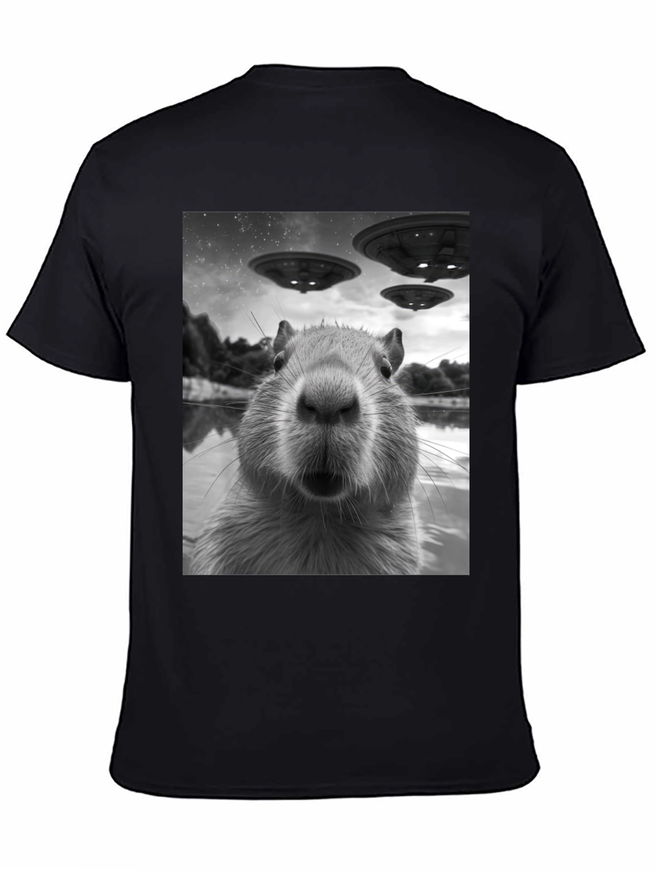 Capybara UFO Graphic Tee - Black