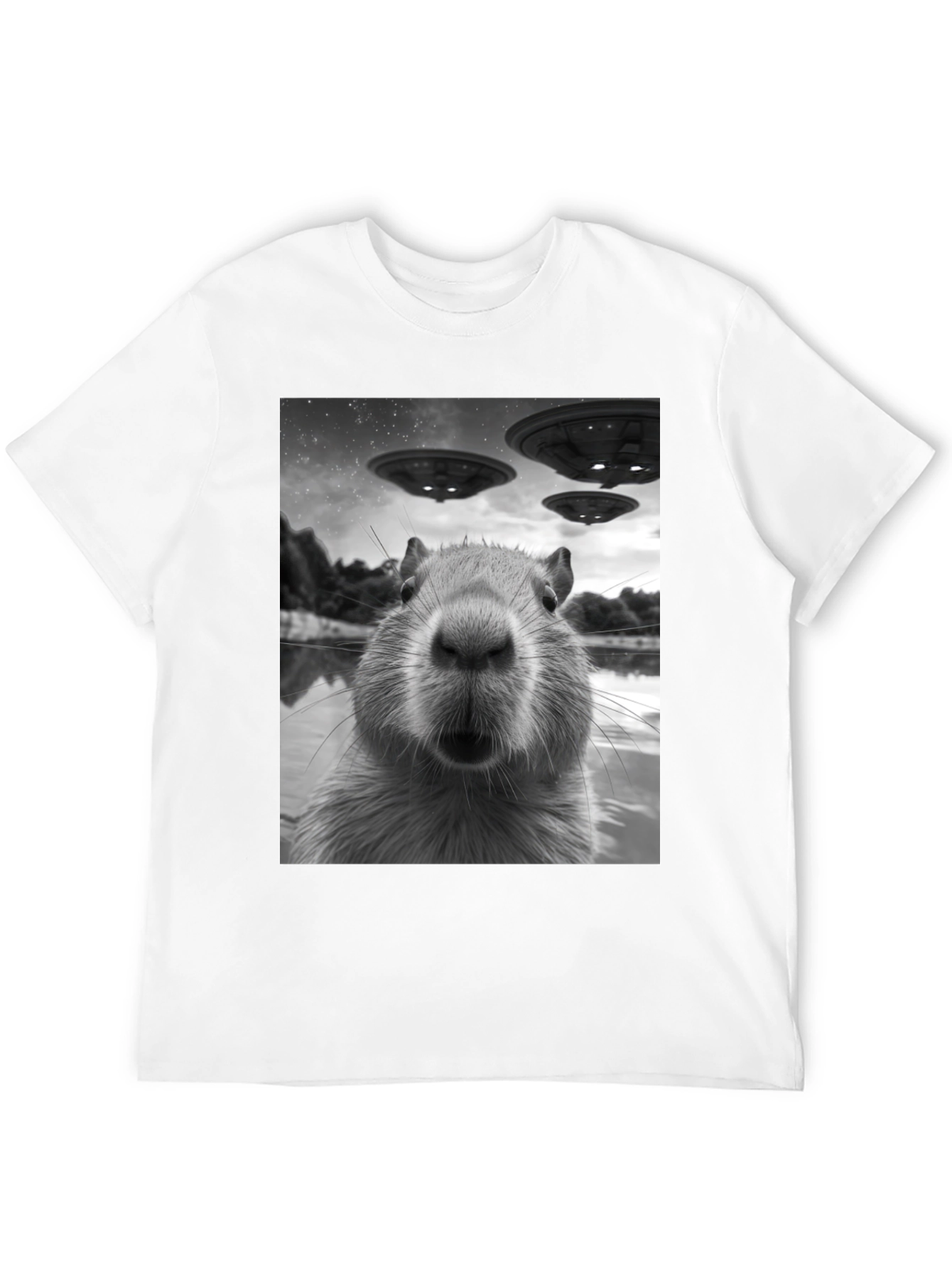 Capybara UFO Graphic Tee - Black
