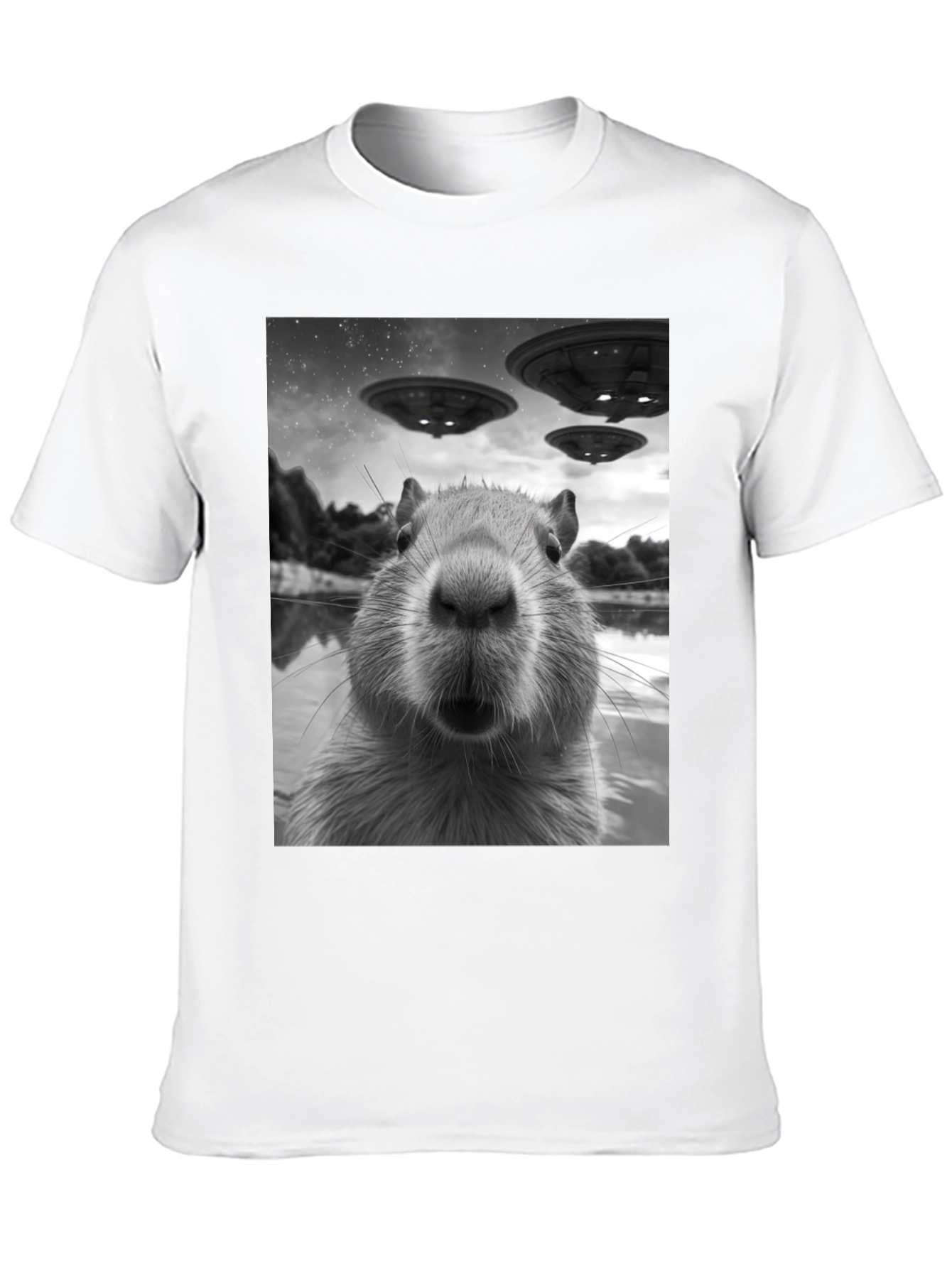 Capybara UFO Graphic Tee - Black