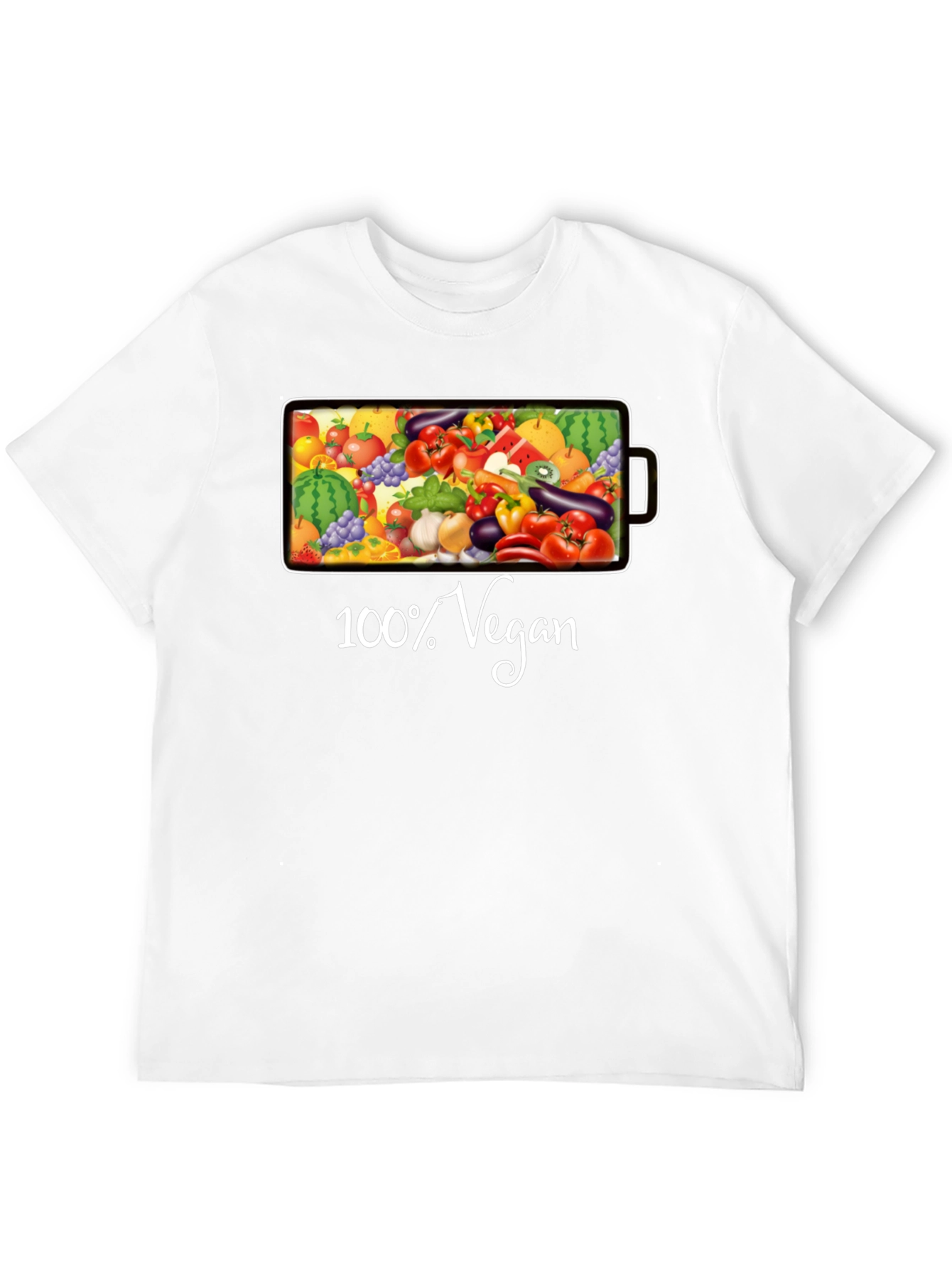 100% Vegan Black Graphic T-Shirt