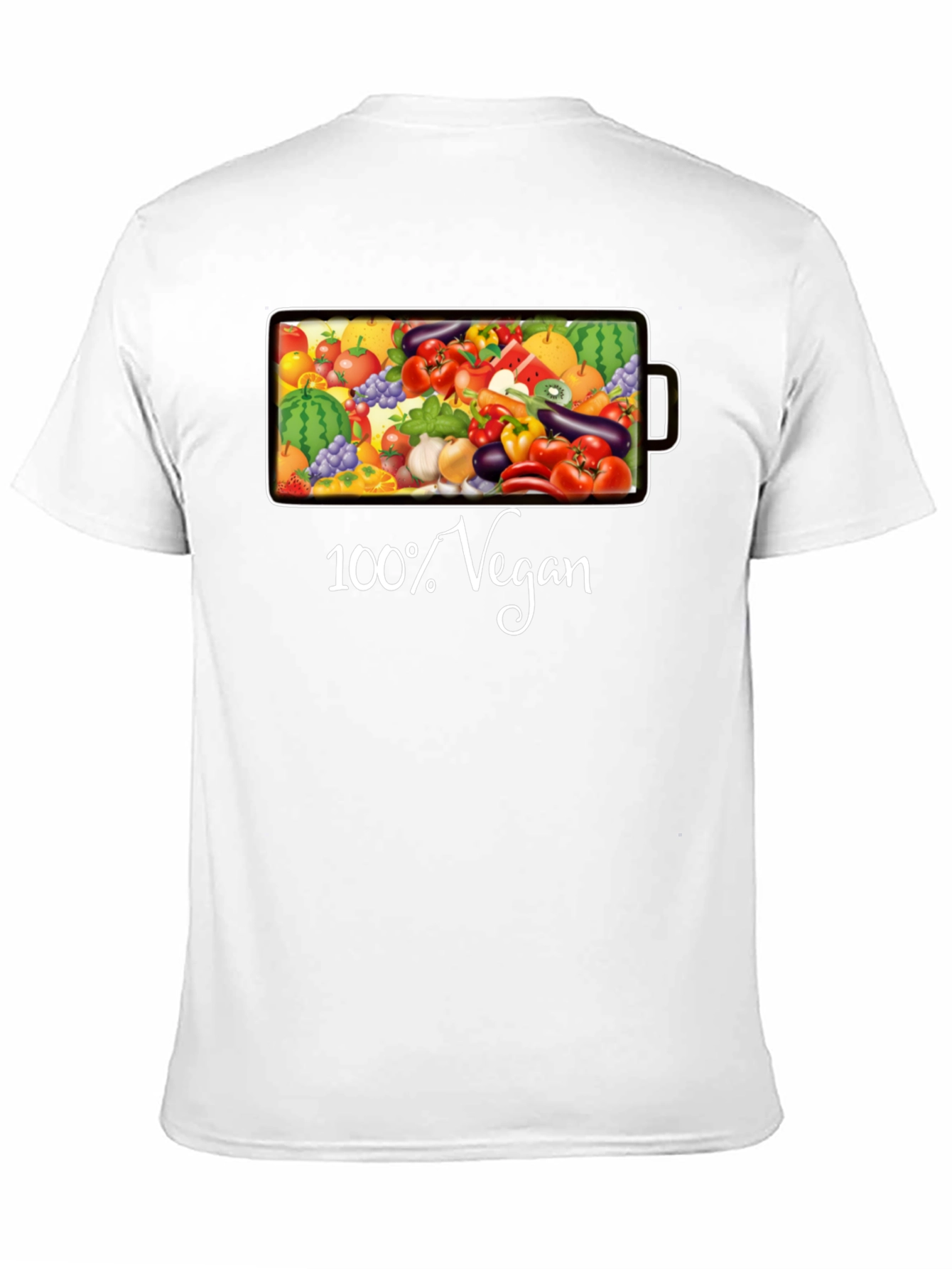 100% Vegan Black Graphic T-Shirt