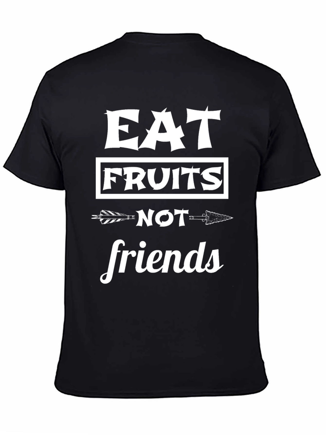 Eat Fruits Not Friends Black Graphic Tee