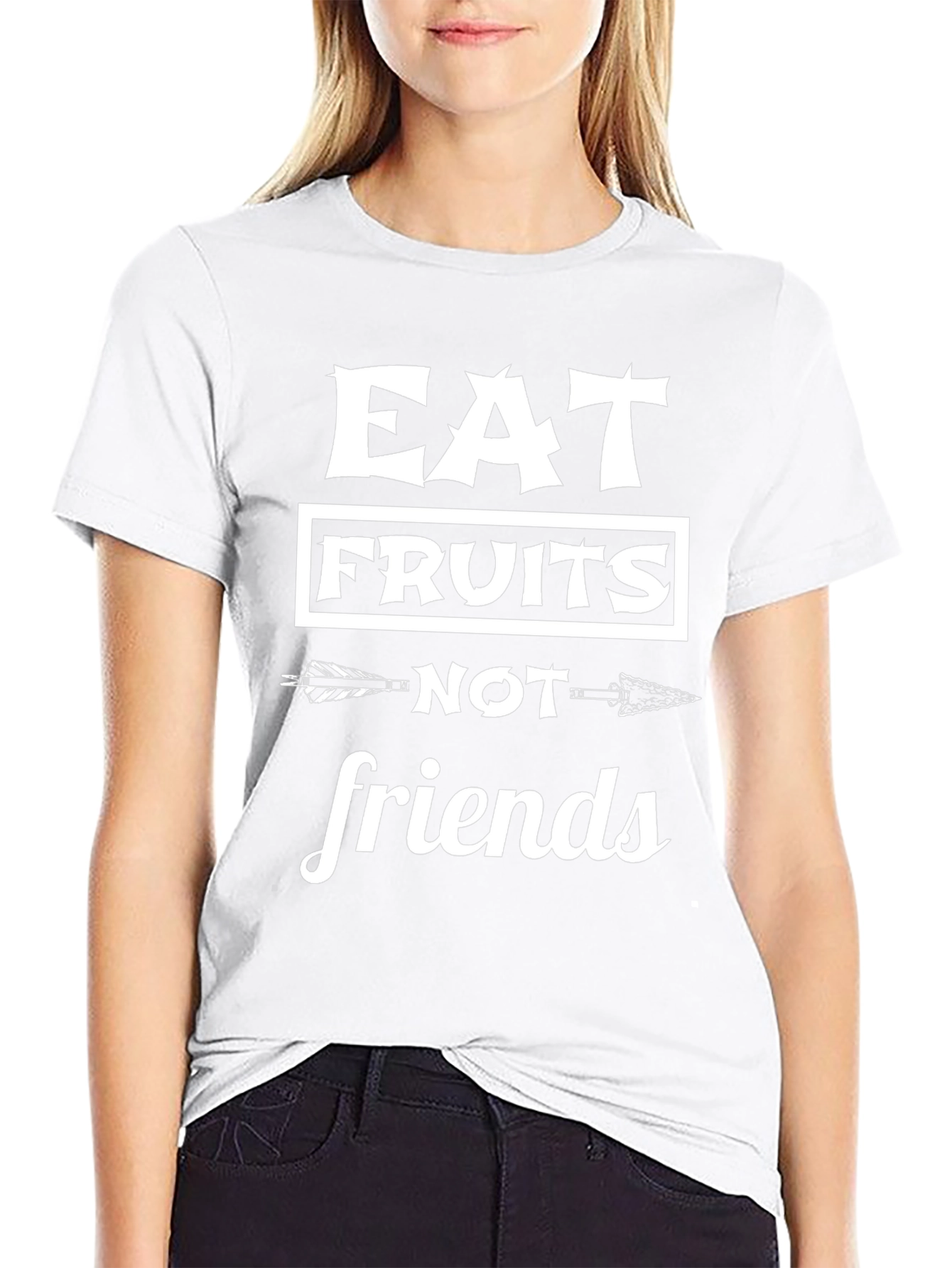 Eat Fruits Not Friends Black Graphic Tee