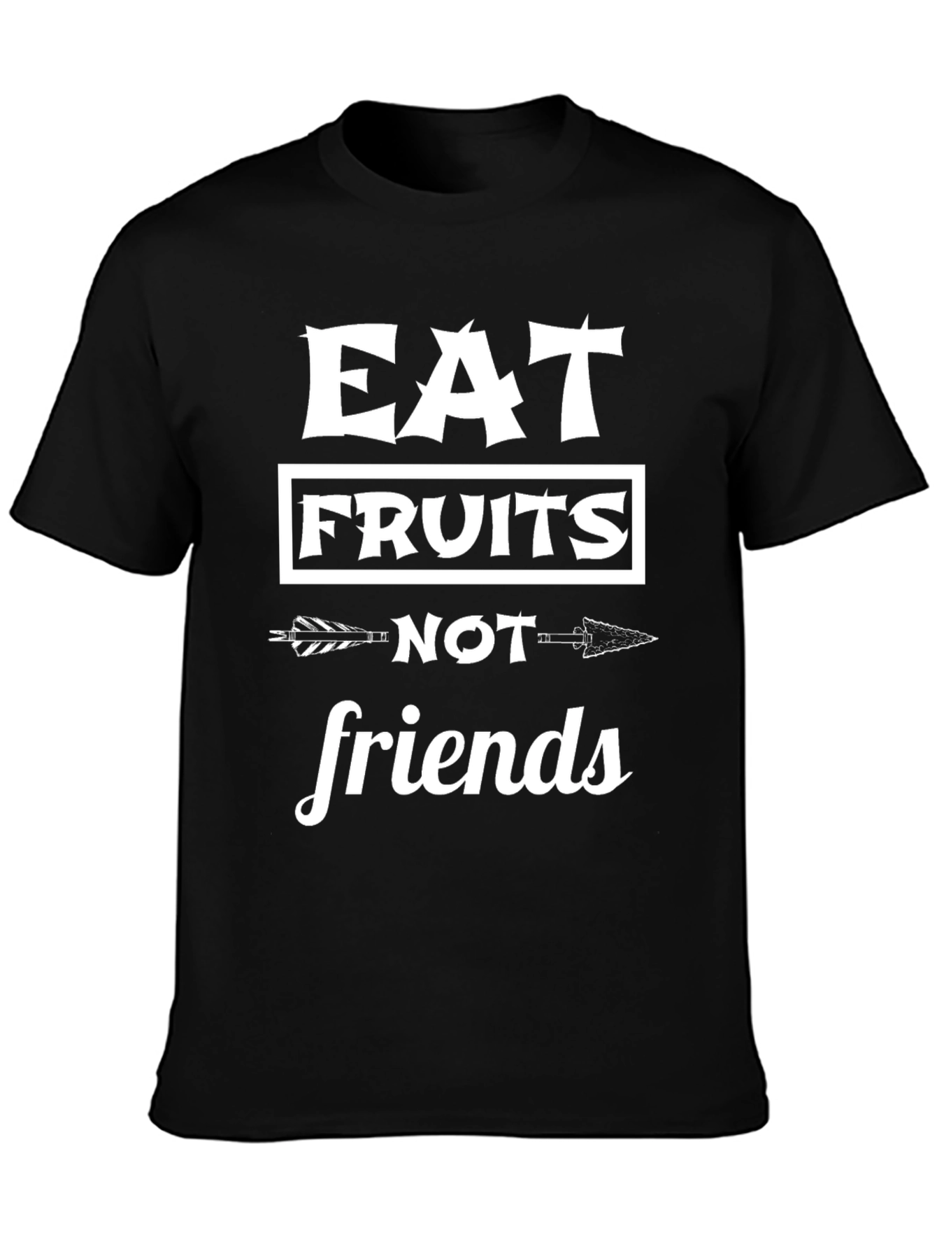 Eat Fruits Not Friends Black Graphic Tee