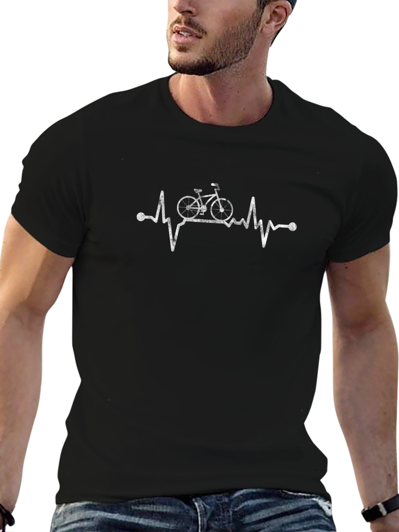 Bike Heartbeat T-Shirt - Cycling Enthusiast Tee
