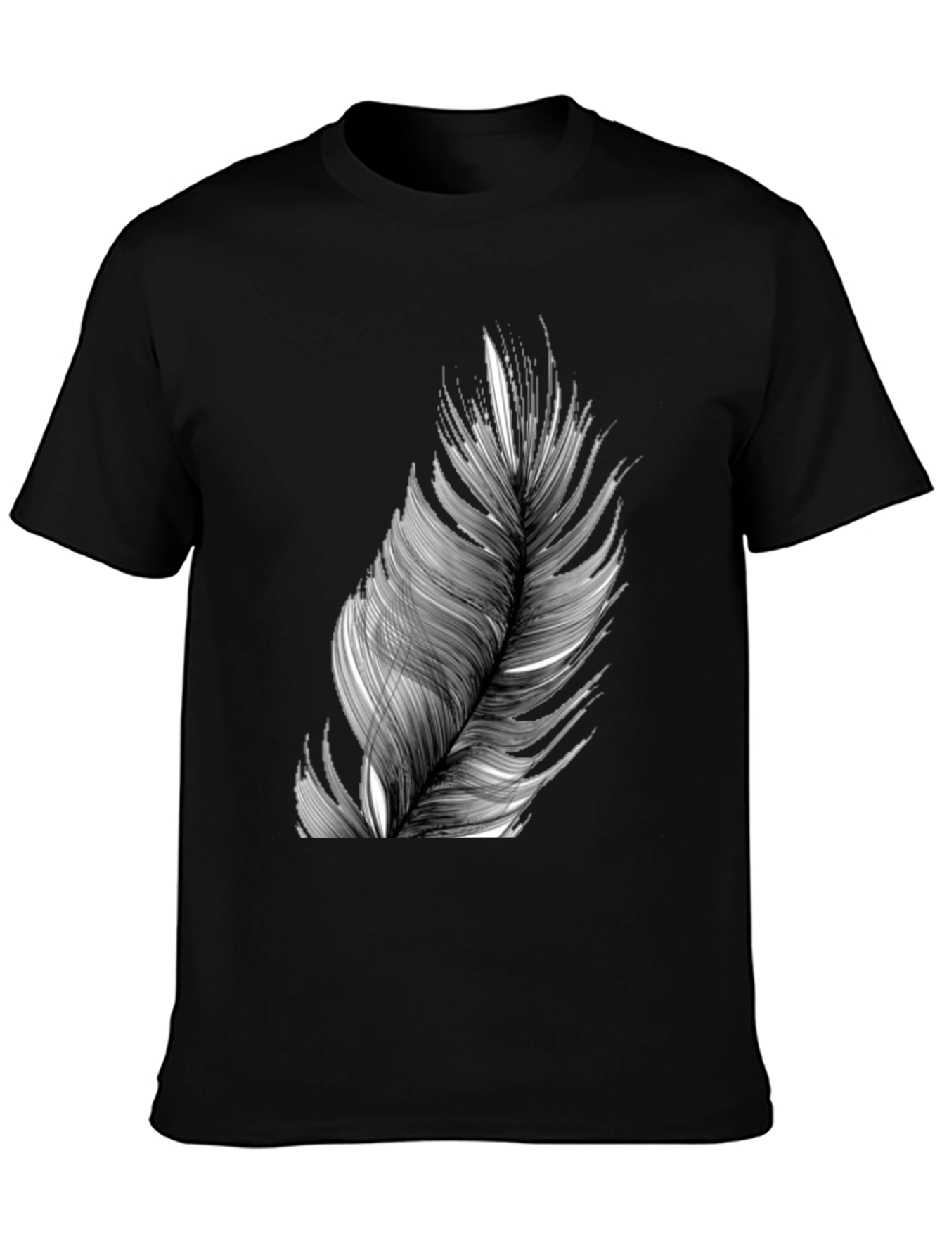 Feather Graphic Black T-Shirt