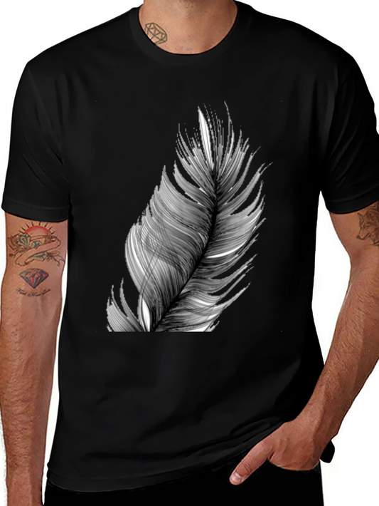 Feather Graphic Black T-Shirt