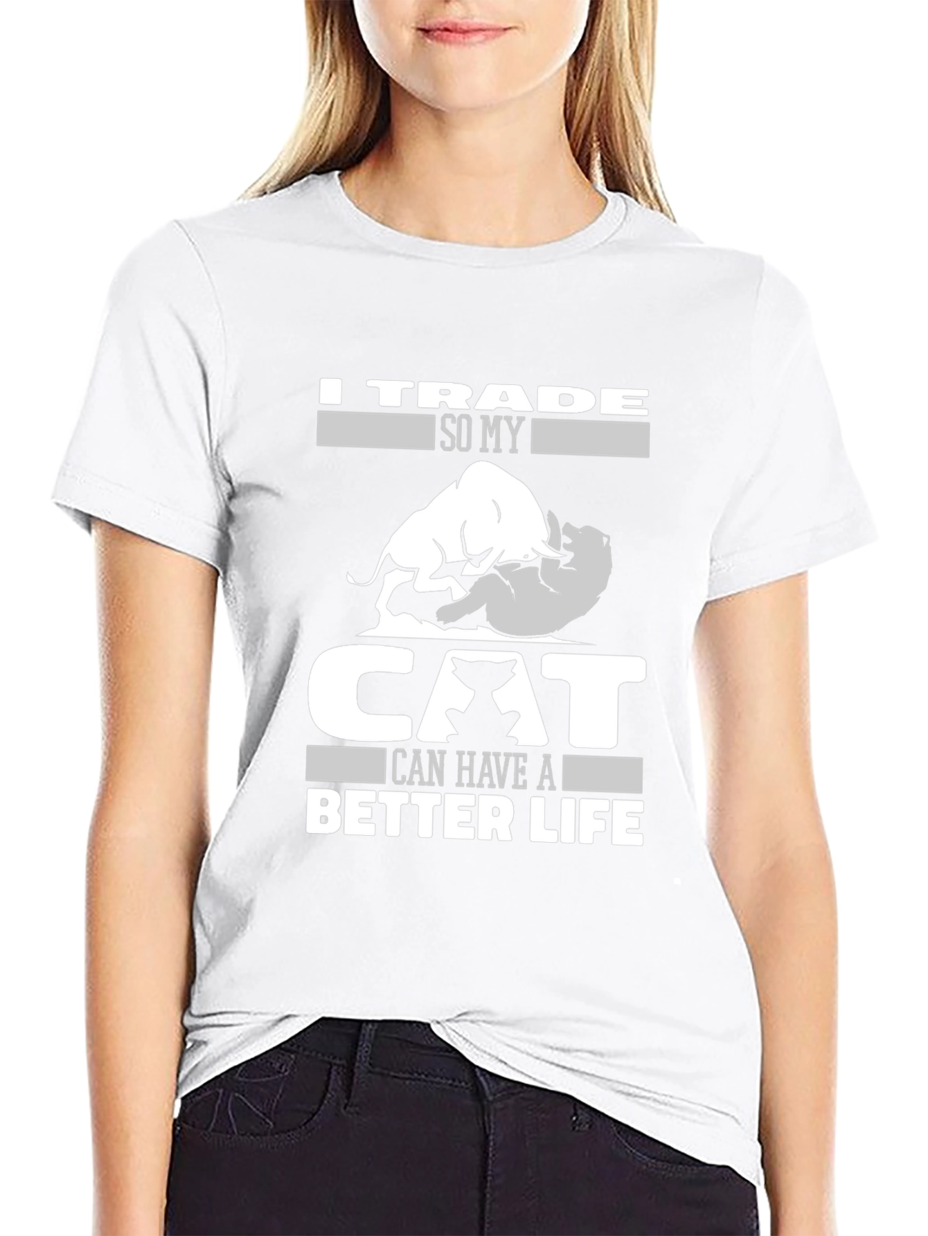 Trader Cat Lover Humor Graphic Tee