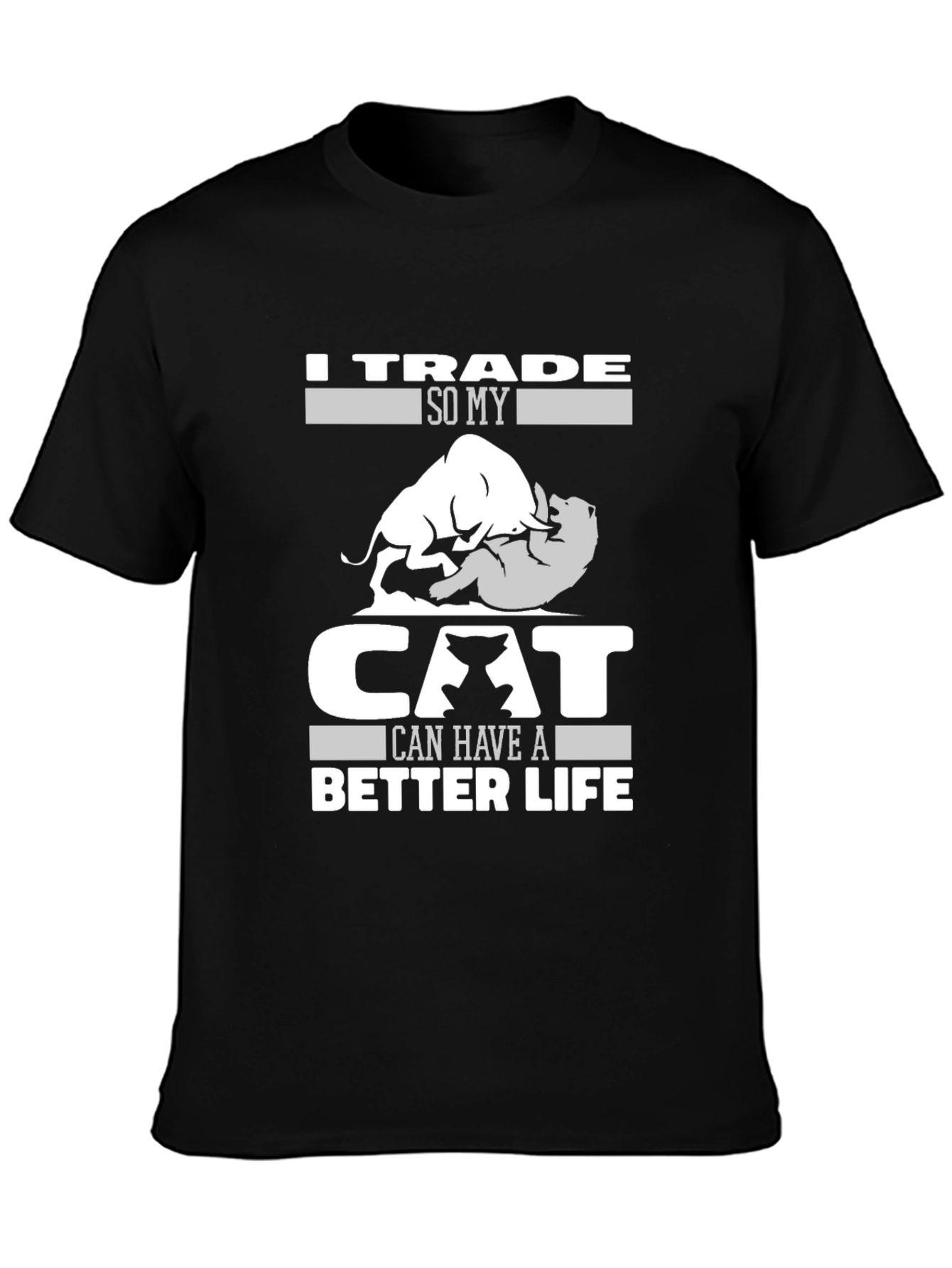 Trader Cat Lover Humor Graphic Tee