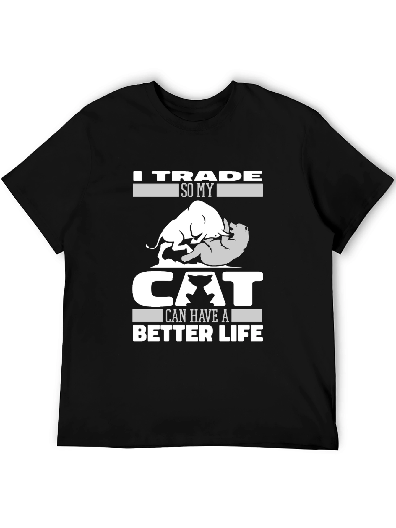 Trader Cat Lover Humor Graphic Tee