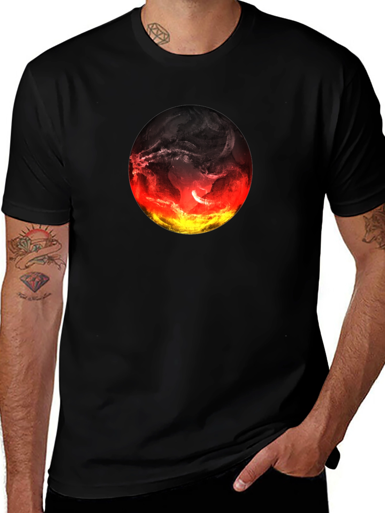 Fiery World Graphic Tee - Bold Statement Shirt