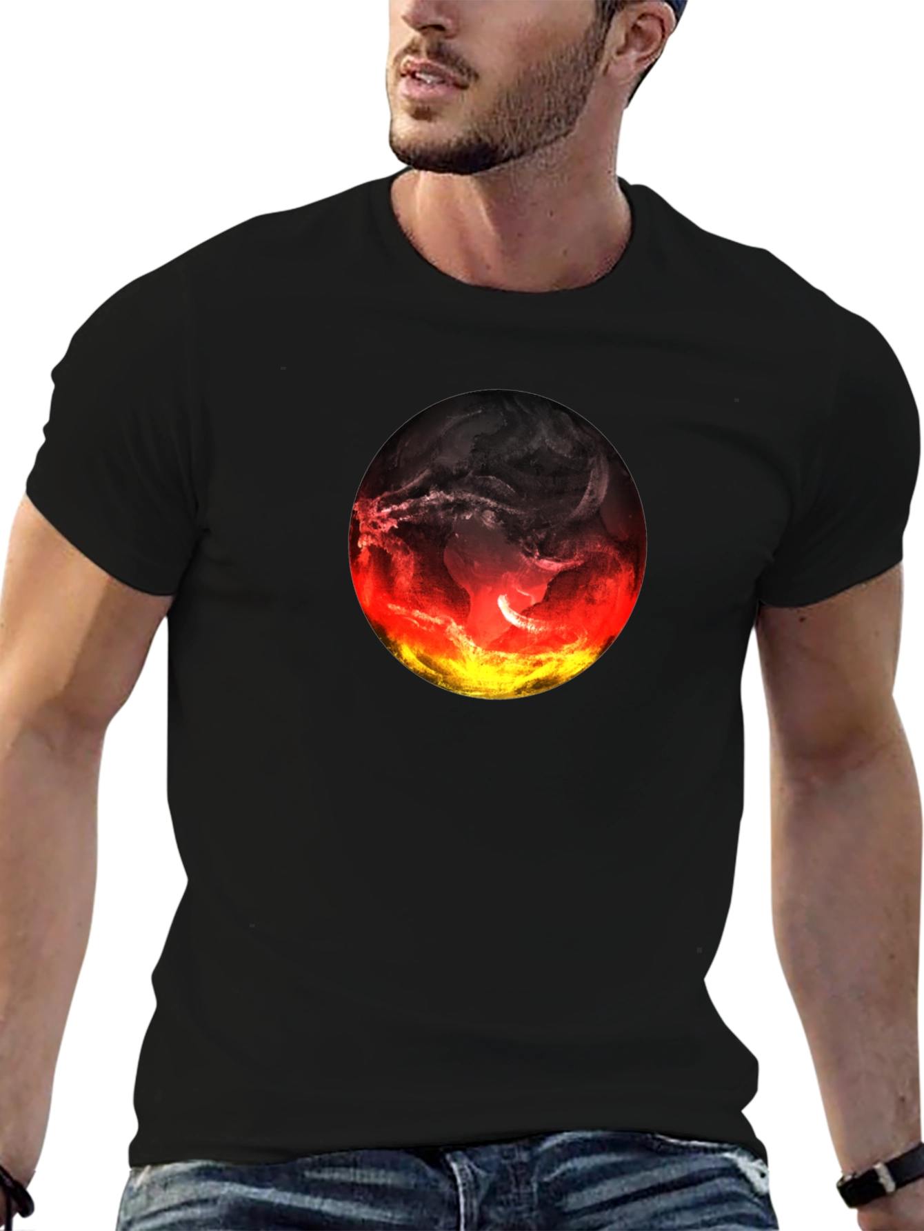 Fiery World Graphic Tee - Bold Statement Shirt