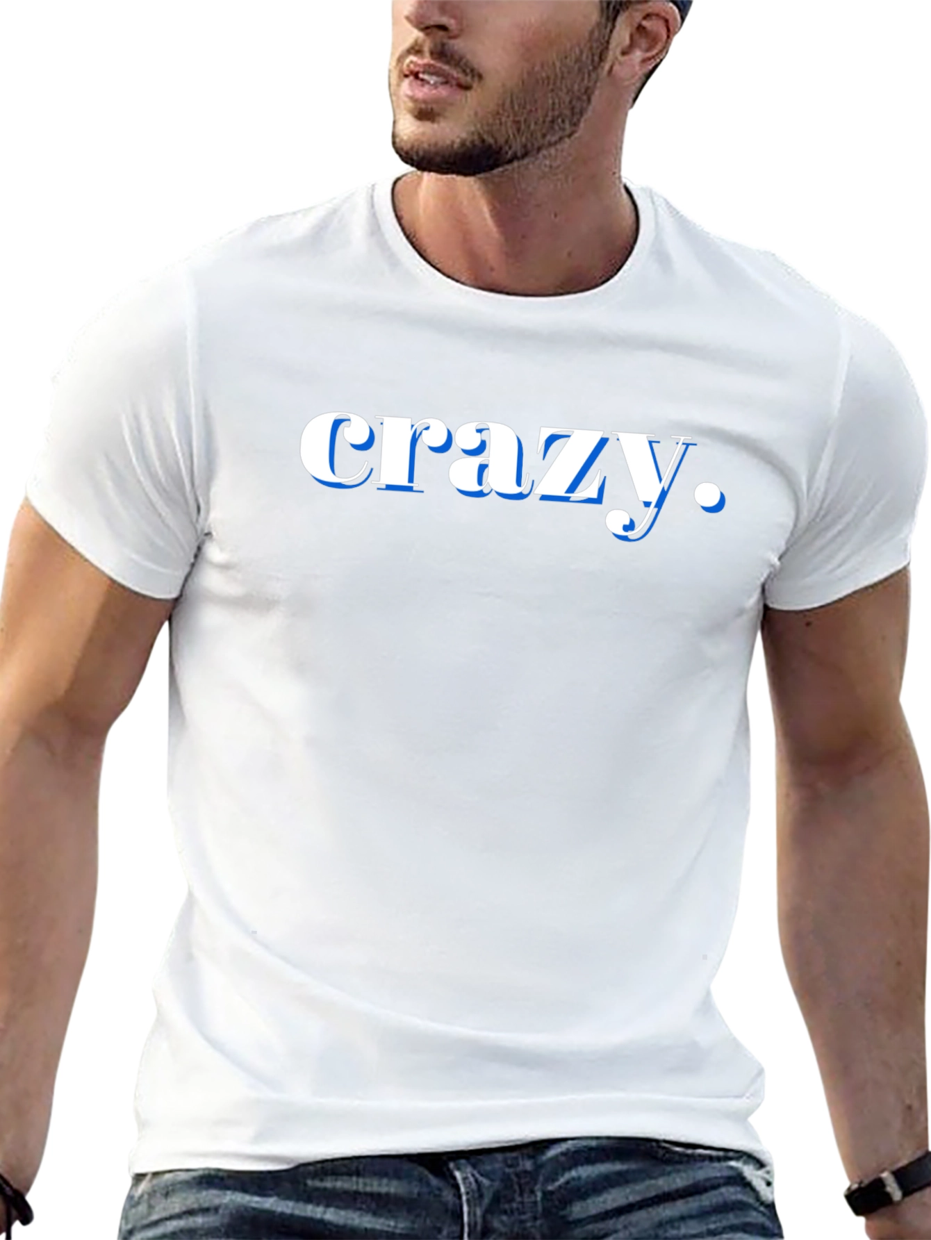Crazy Graphic Print Black T-Shirt