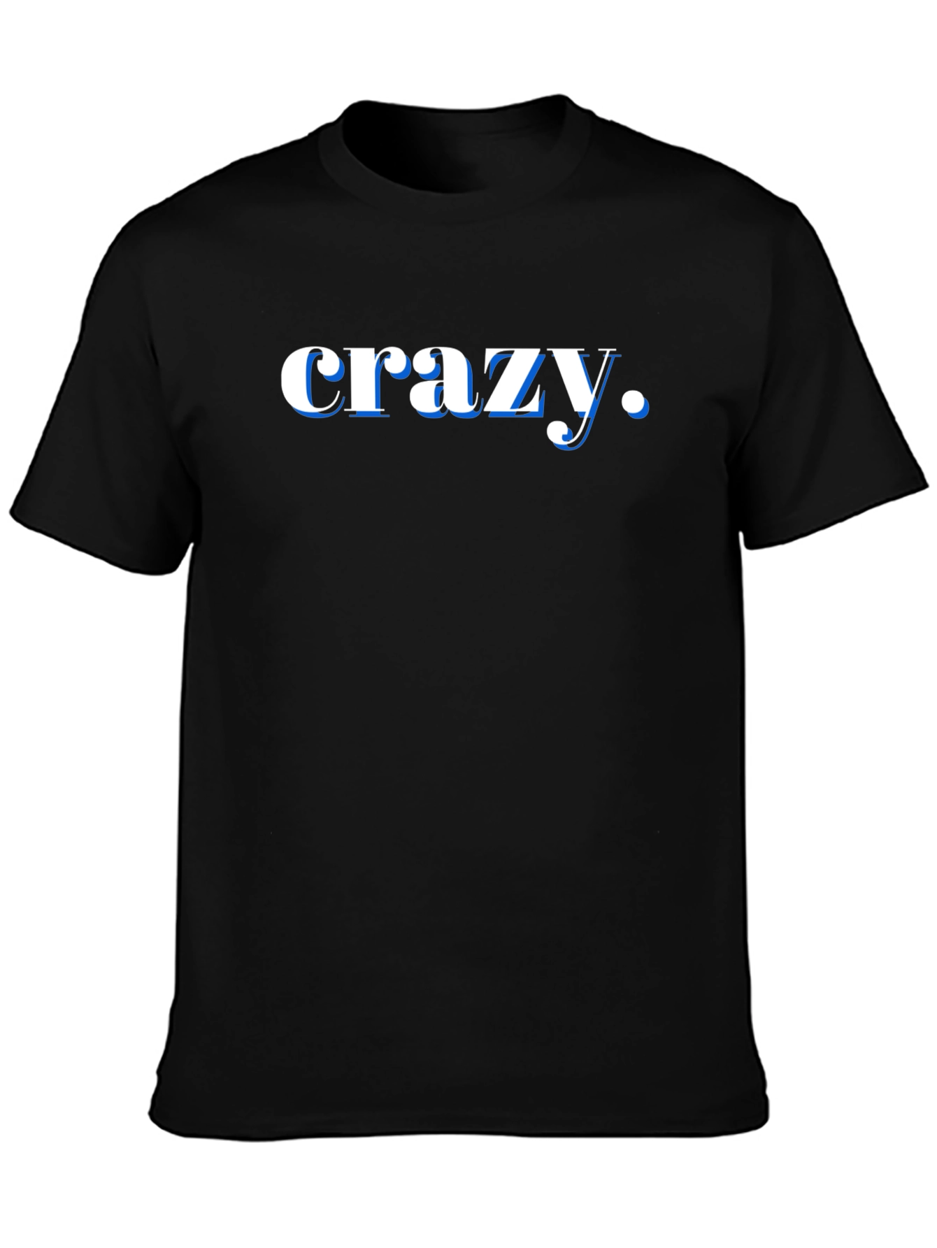 Crazy Graphic Print Black T-Shirt