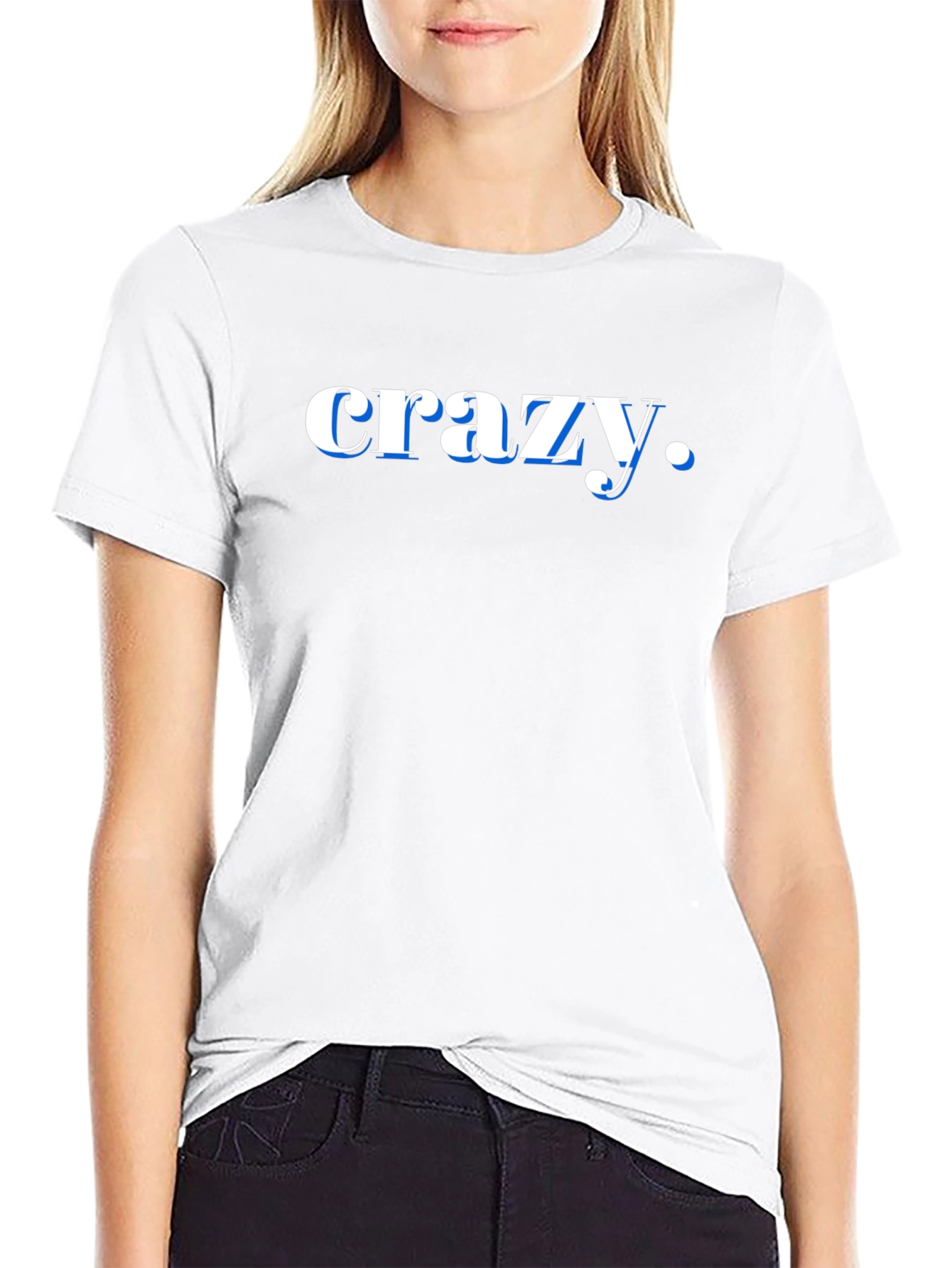 Crazy Graphic Print Black T-Shirt