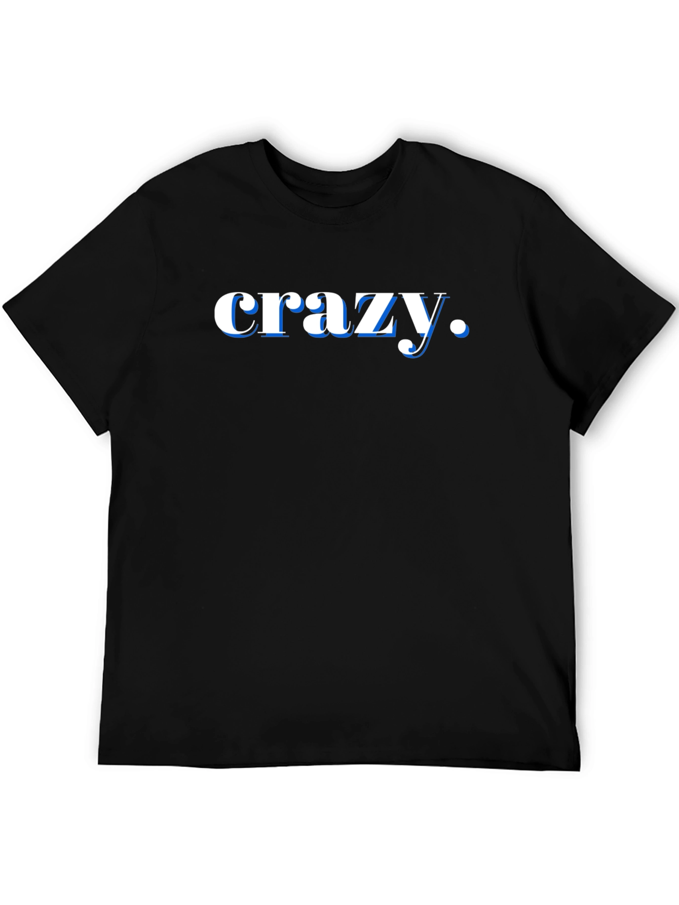 Crazy Graphic Print Black T-Shirt