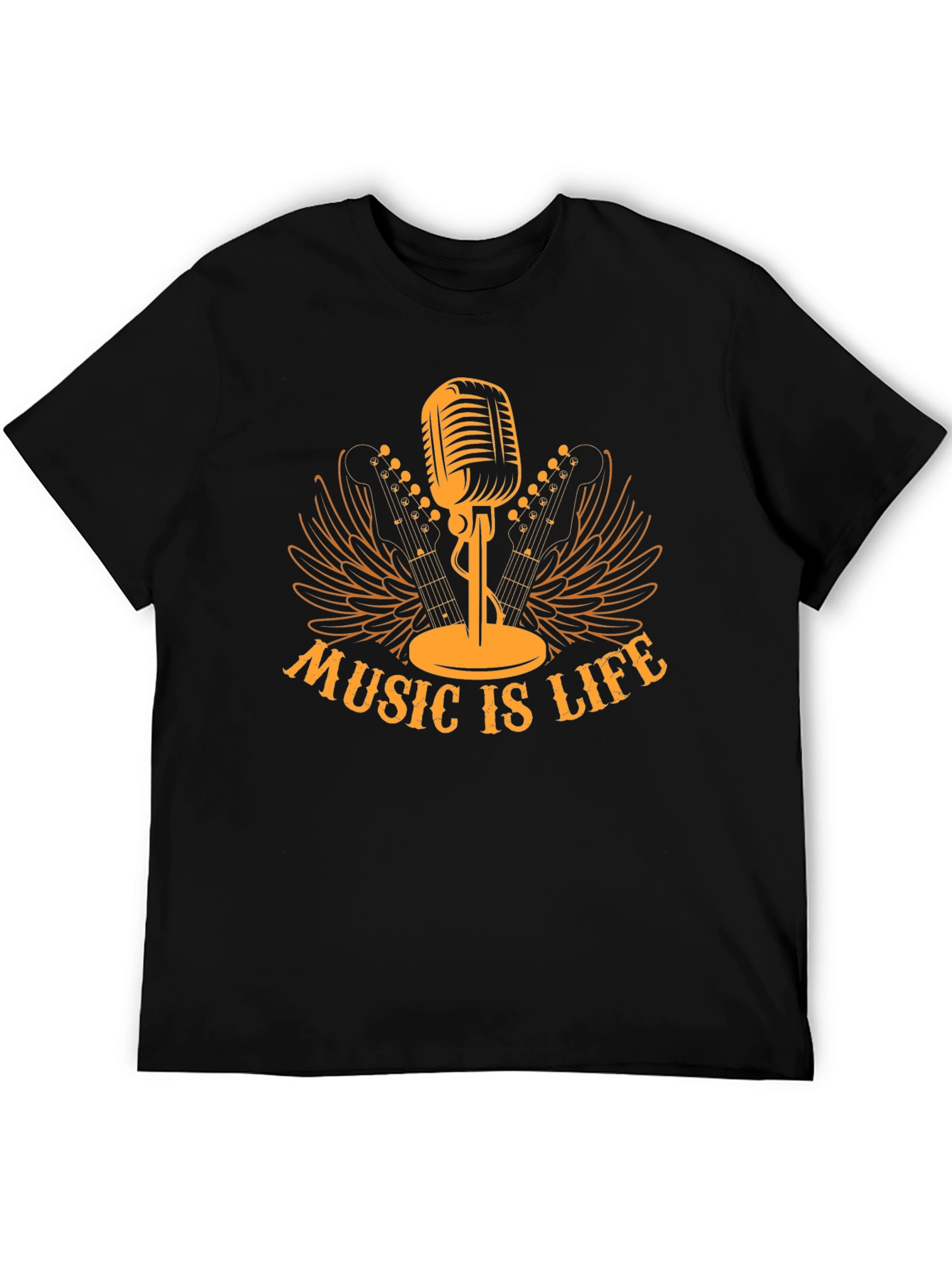 Music is Life Black T-Shirt