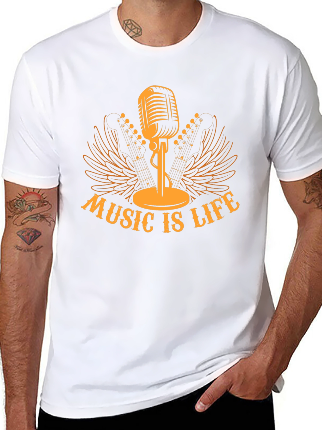 Music is Life Black T-Shirt