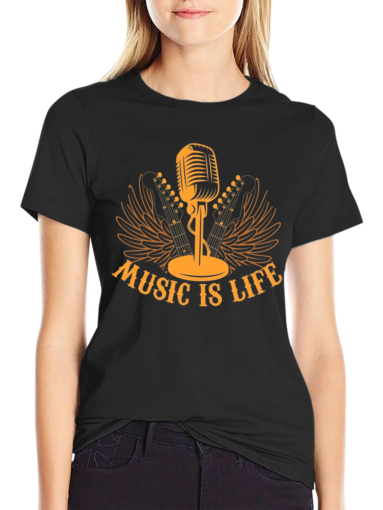 Music is Life Black T-Shirt