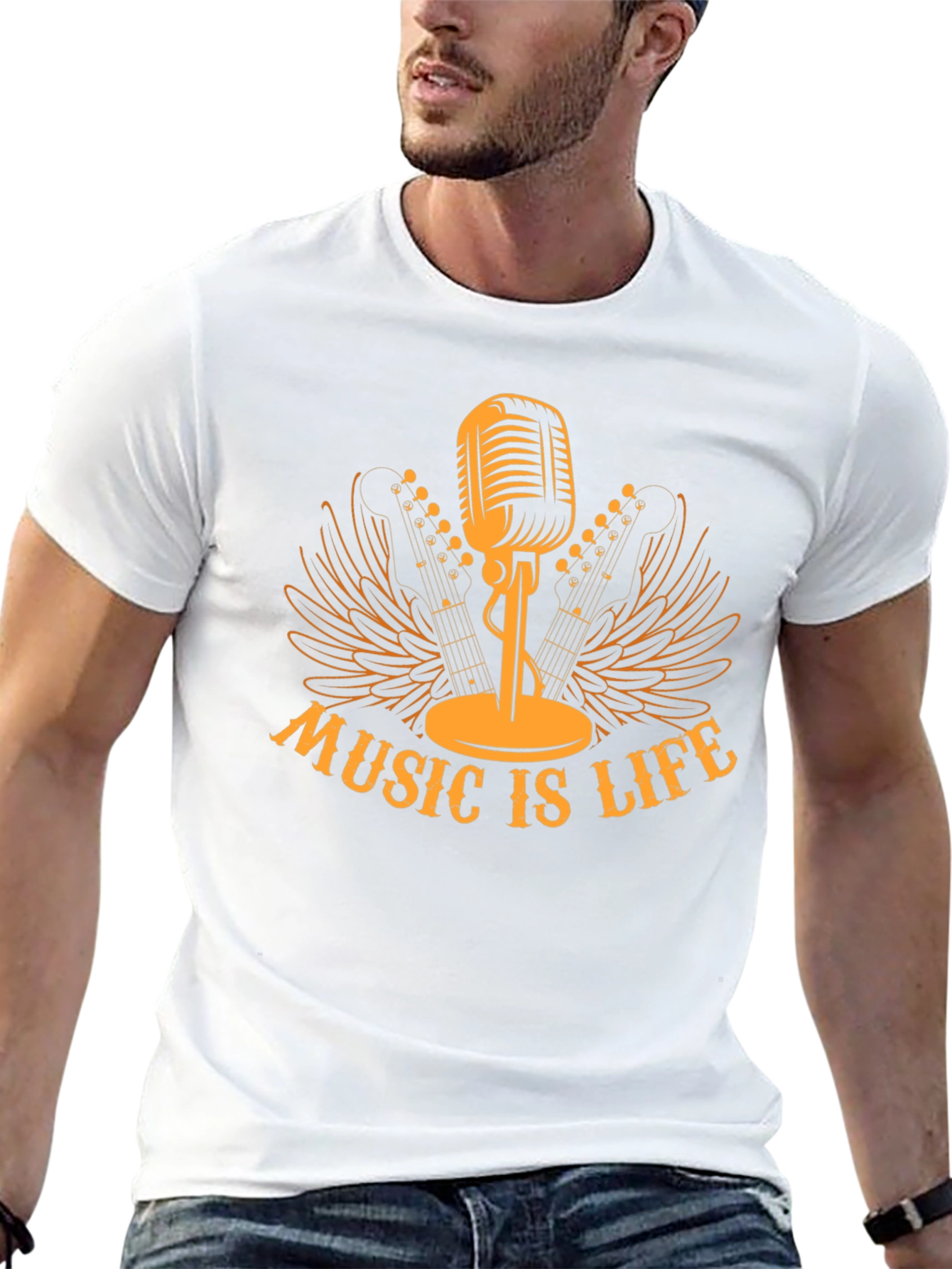 Music is Life Black T-Shirt